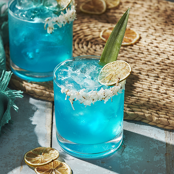 Blue coconut kiss cocktail